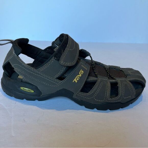 Teva Men's Brown/Gray Sandals Shoc Pad Size 9 - Picture 4 of 9